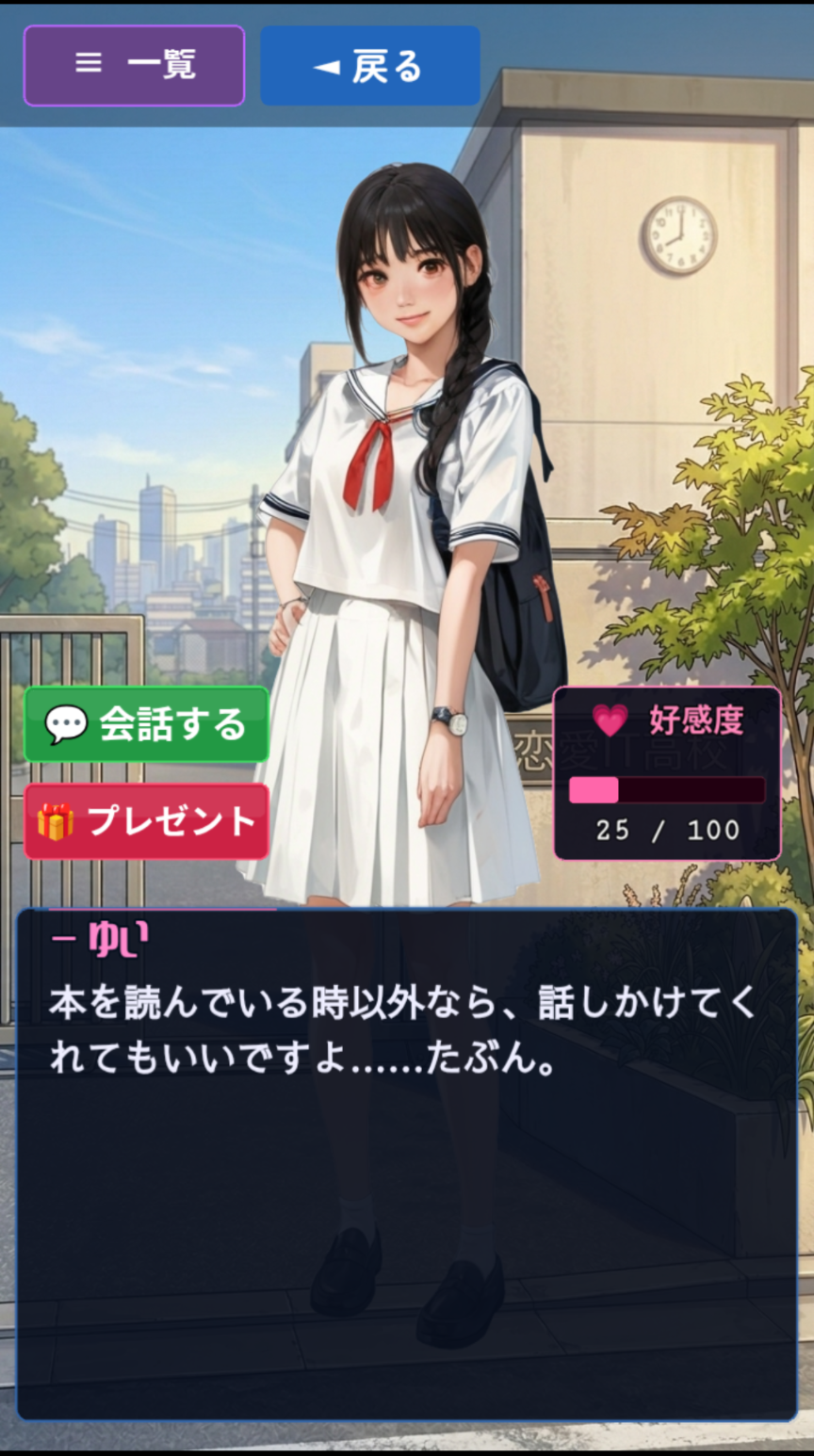 ヒロイン画面 - 好感度システム